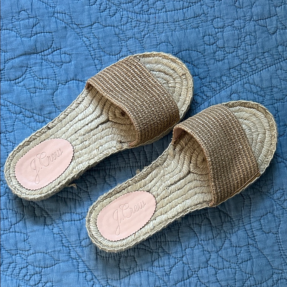 J. Crew Raffia Slides 🏝️